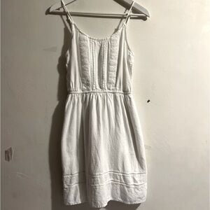 Old Navy Womens Short Dress Size Small White Linen Blend Spaghetti Straps Lined
